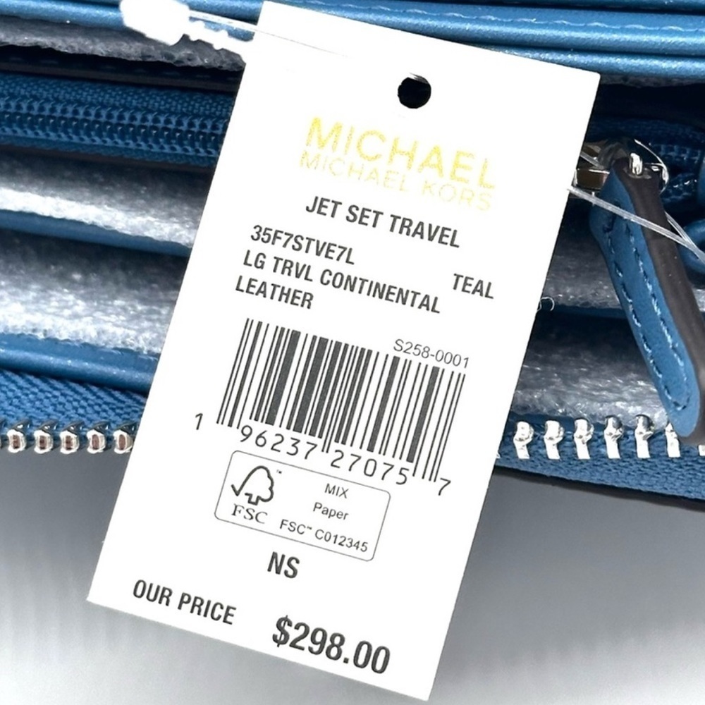 Michael Kors Large Continental Wallet Wristlet Teal (NWT) - Picture 9 of 9